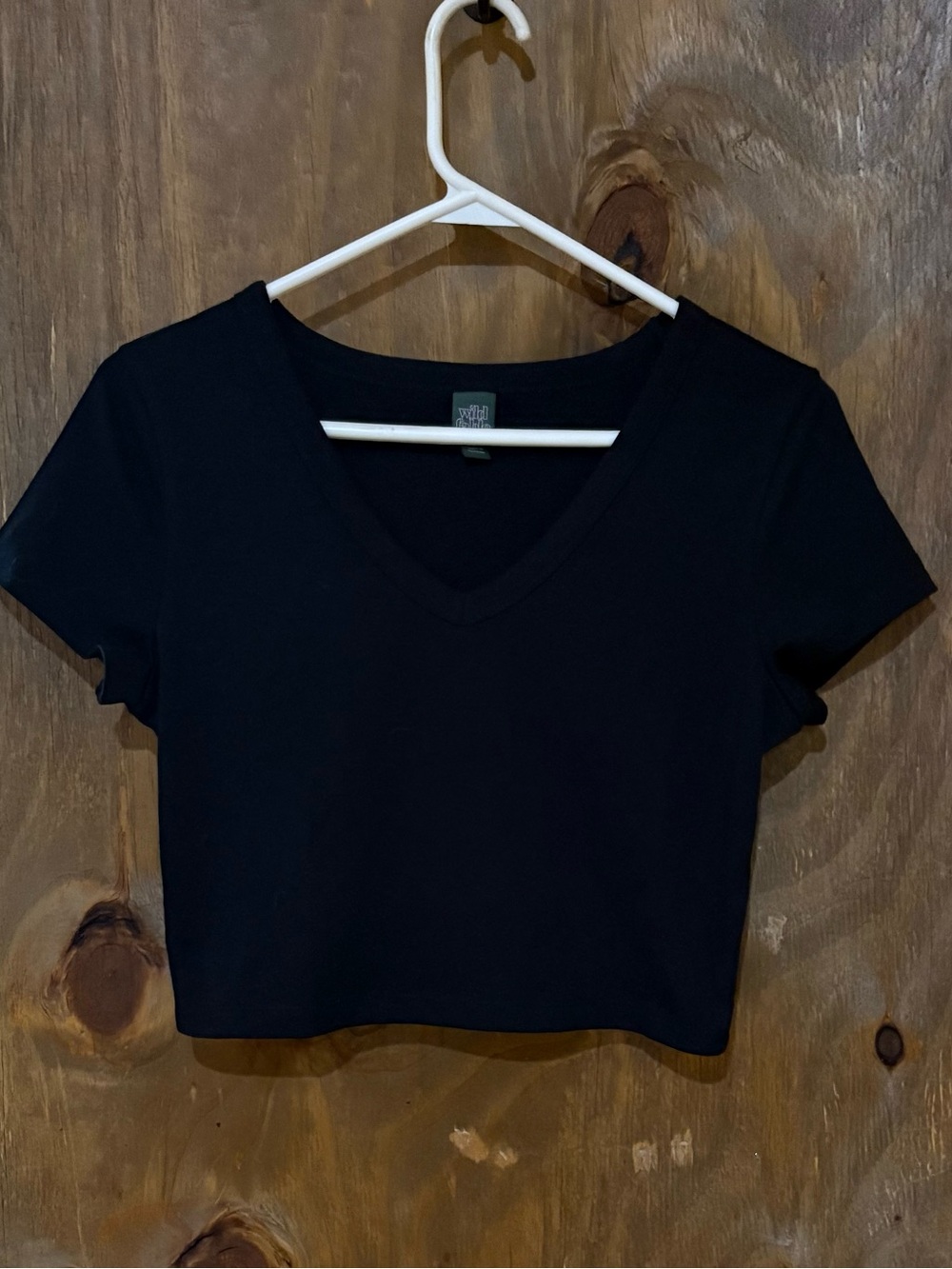 Wild Fable Black V-Neck Crop Top